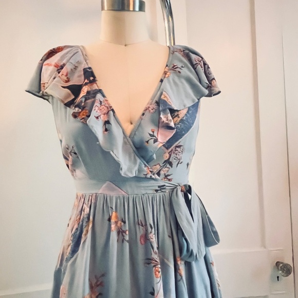 Maeve Dresses & Skirts - Maeve by Anthropologie Rosalia Ruffle Wrap Dress - XS